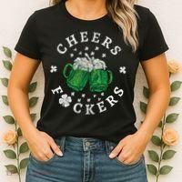Cheers Fckers St Patricks Day Beer Drinking Funny Gift Women's T-Shirt thumb 2