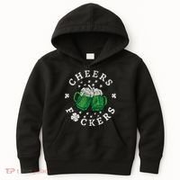 Cheers Fckers St Patricks Day Beer Drinking Funny Gift Kids Hoodie thumb 0