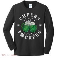 Cheers Fckers St Patricks Day Beer Drinking Funny Gift Kids Long Sleeve Shirt thumb 0