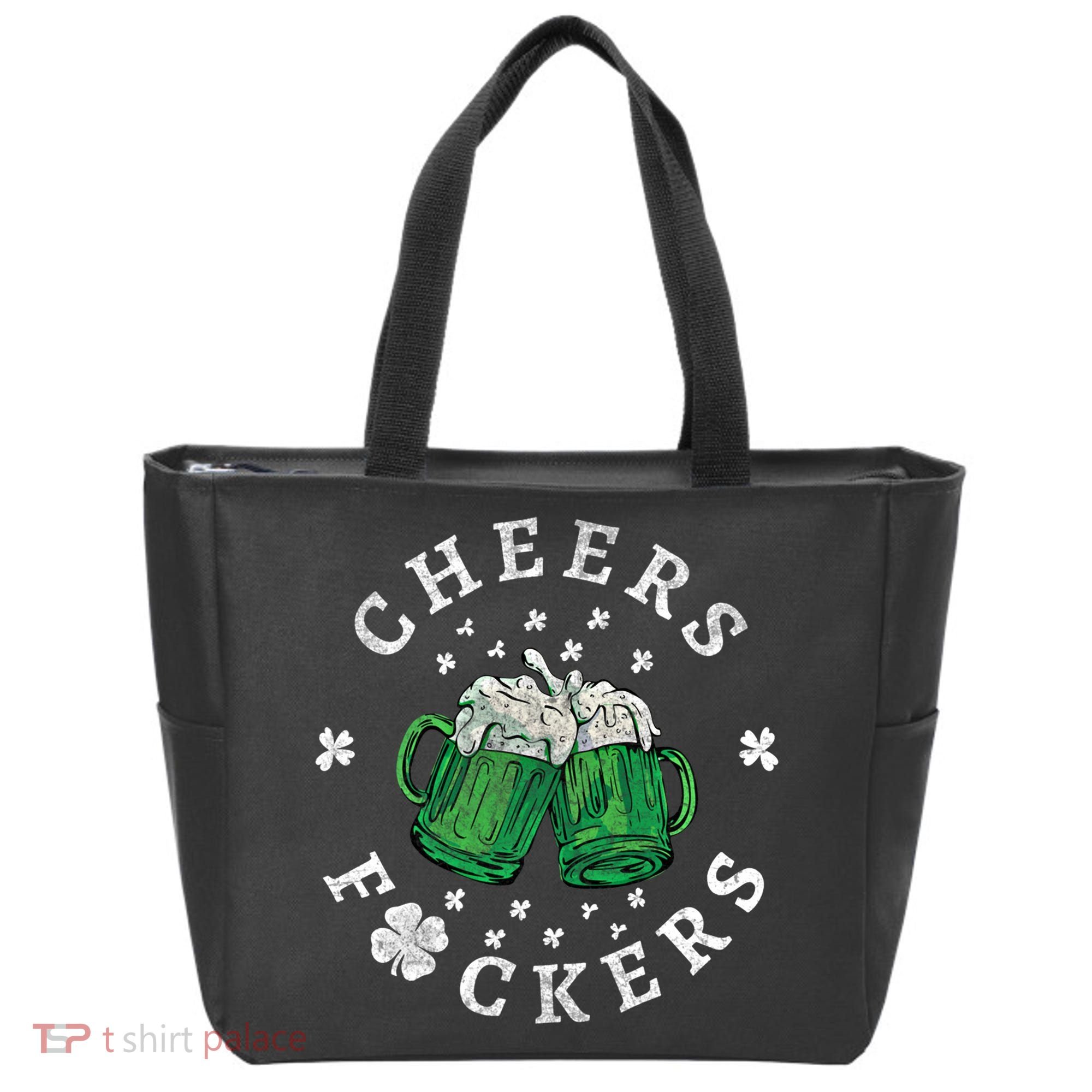 Cheers Fckers St Patricks Day Beer Drinking Funny Gift Tote Bag