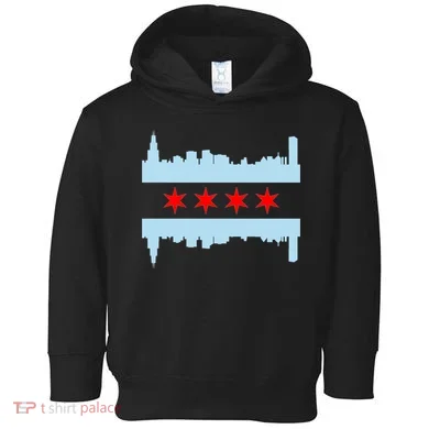 Chicago Flag Skyline Toddler Hoodie