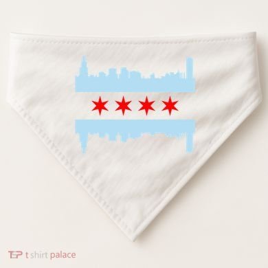 Chicago Flag Skyline USA-Made Doggie Bandana