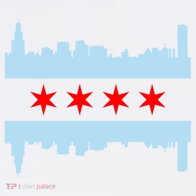 Chicago Flag Skyline USA-Made Doggie Bandana