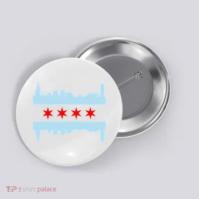 Chicago Flag Skyline Button