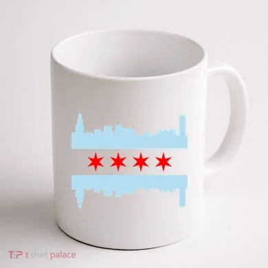 Chicago Flag Skyline Coffee Mug back