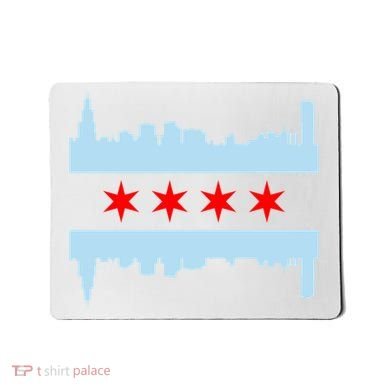 Chicago Flag Skyline Mousepad