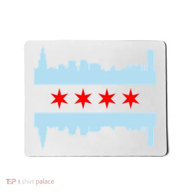 Chicago Flag Skyline Mousepad