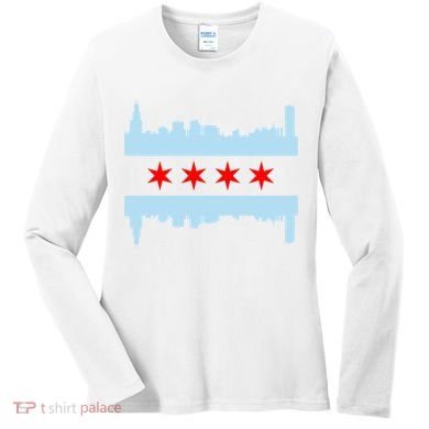Chicago Flag Skyline Women's Long Sleeve Shirt
