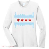 Chicago Flag Skyline Women's Long Sleeve Shirt thumb 0
