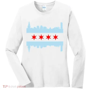 Chicago Flag Skyline Women's Long Sleeve Shirt