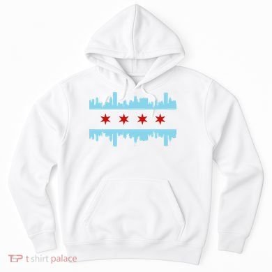 Chicago Flag Skyline Pride Illinois Vintage Hoodie