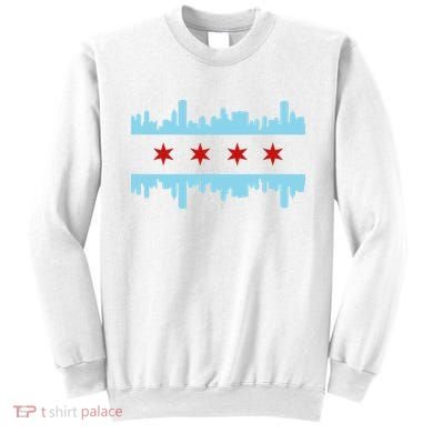 Chicago Flag Skyline Pride Illinois Vintage Sweatshirt