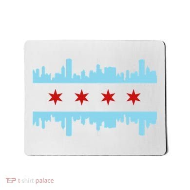 Chicago Flag Skyline Pride Illinois Vintage Mousepad