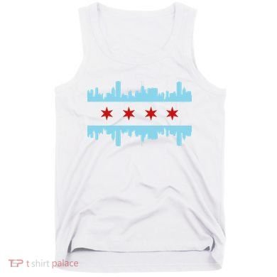 Chicago Flag Skyline Pride Illinois Vintage Tank Top