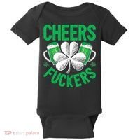 Cheers Fuckers St Patricks Day Beer Drinking Mugs Baby Bodysuit thumb 0