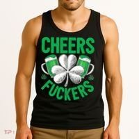 Cheers Fuckers St Patricks Day Beer Drinking Mugs Tank Top thumb 3