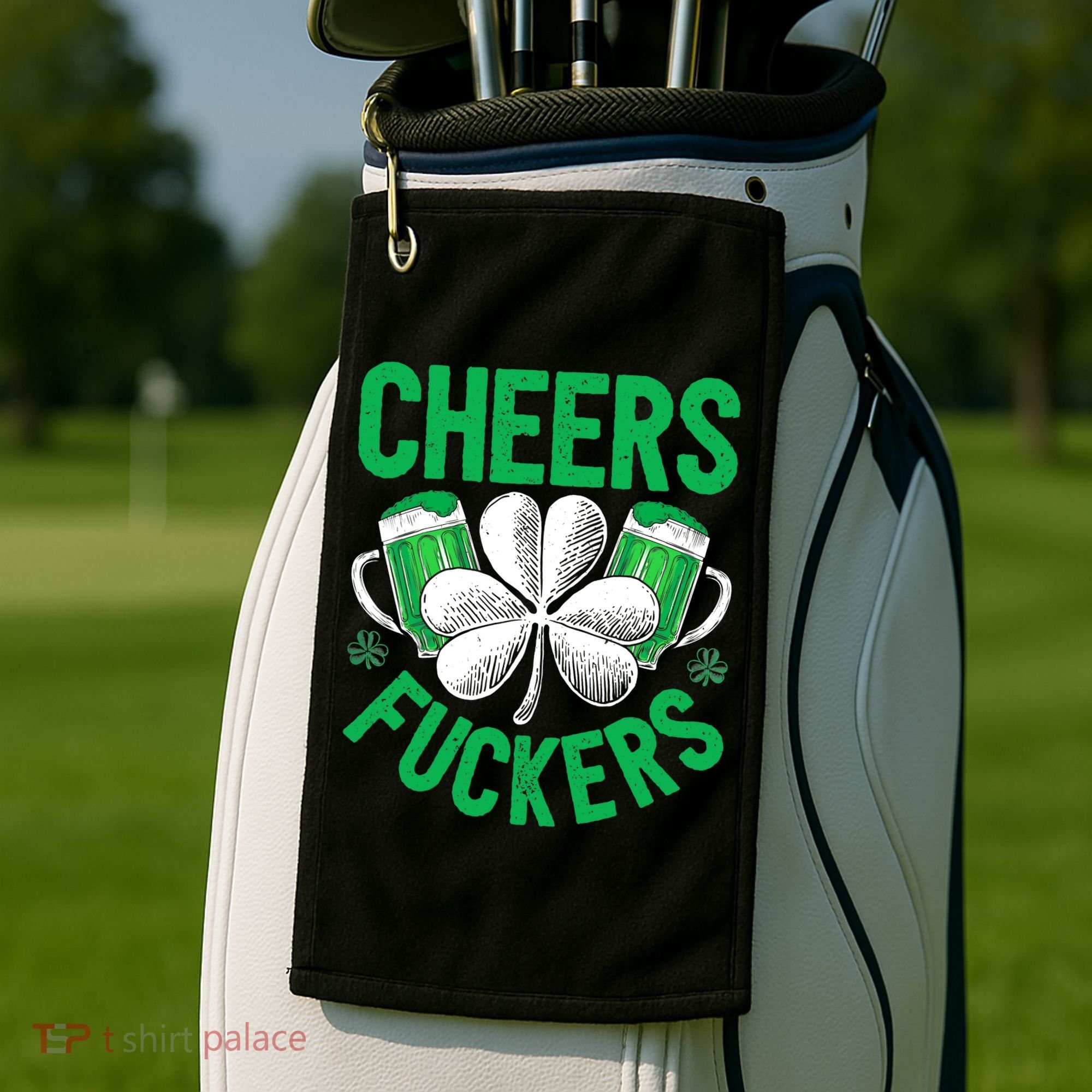 Cheers Fuckers St Patricks Day Beer Drinking Mugs Golf Towel