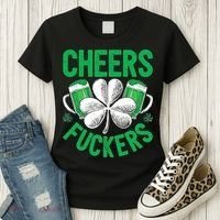 Cheers Fuckers St Patricks Day Beer Drinking Mugs Women's T-Shirt thumb 3
