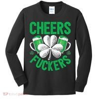Cheers Fuckers St Patricks Day Beer Drinking Mugs Kids Long Sleeve Shirt thumb 0