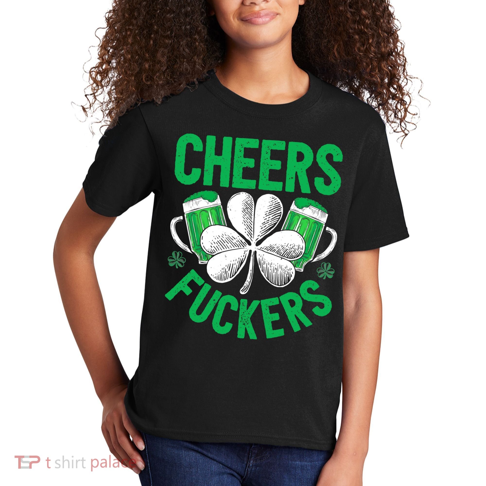 Cheers Fuckers St Patricks Day Beer Drinking Mugs Kids T-Shirt
