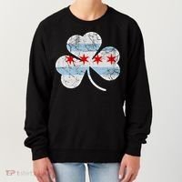 Chicago Flag Shamrock Irish St Patricks Day Family Funny Gift Women's Sweatshirt thumb 0