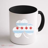 Chicago Flag Shamrock Irish St Patricks Day Family Funny Gift Coffee Mug thumb 1