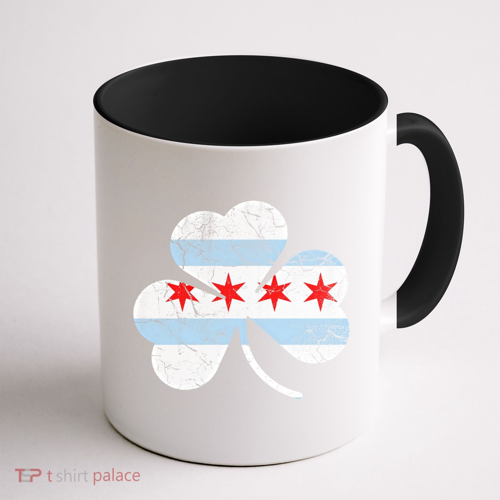 Chicago Flag Shamrock Irish St Patricks Day Family Funny Gift Coffee Mug