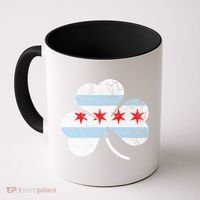 Chicago Flag Shamrock Irish St Patricks Day Family Funny Gift Coffee Mug thumb 0