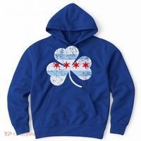 Chicago Flag Shamrock Irish St Patricks Day Family Funny Gift Hoodie thumb 0