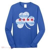 Chicago Flag Shamrock Irish St Patricks Day Family Funny Gift Long Sleeve Shirt thumb 0