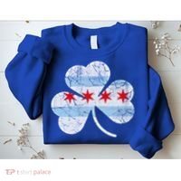 Chicago Flag Shamrock Irish St Patricks Day Family Funny Gift Sweatshirt thumb 2