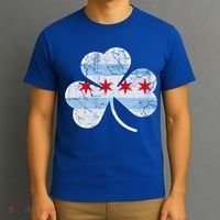 Chicago Flag Shamrock Irish St Patricks Day Family Funny Gift T-Shirt thumb 3