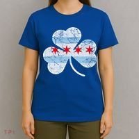 Chicago Flag Shamrock Irish St Patricks Day Family Funny Gift T-Shirt thumb 4