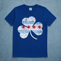Chicago Flag Shamrock Irish St Patricks Day Family Funny Gift T-Shirt thumb 5