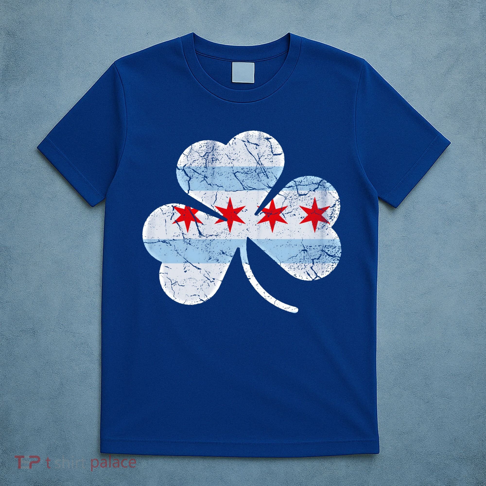 Chicago Flag Shamrock Irish St Patricks Day Family Funny Gift T-Shirt