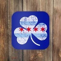 Chicago Flag Shamrock Irish St Patricks Day Family Funny Gift Coaster thumb 0