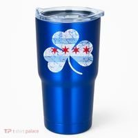 Chicago Flag Shamrock Irish St Patricks Day Family Funny Gift Tumbler thumb 0