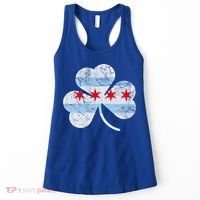 Chicago Flag Shamrock Irish St Patricks Day Family Funny Gift Women's Tank Top thumb 0