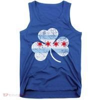 Chicago Flag Shamrock Irish St Patricks Day Family Funny Gift Tank Top thumb 0