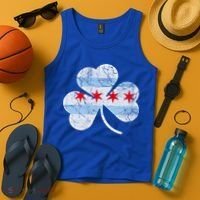 Chicago Flag Shamrock Irish St Patricks Day Family Funny Gift Tank Top thumb 4