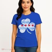 Chicago Flag Shamrock Irish St Patricks Day Family Funny Gift Women's T-Shirt thumb 4