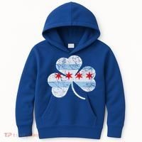 Chicago Flag Shamrock Irish St Patricks Day Family Funny Gift Kids Hoodie thumb 0