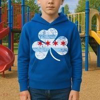 Chicago Flag Shamrock Irish St Patricks Day Family Funny Gift Kids Hoodie thumb 2