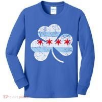 Chicago Flag Shamrock Irish St Patricks Day Family Funny Gift Kids Long Sleeve Shirt thumb 0