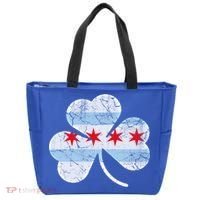 Chicago Flag Shamrock Irish St Patricks Day Family Funny Gift Tote Bag thumb 0