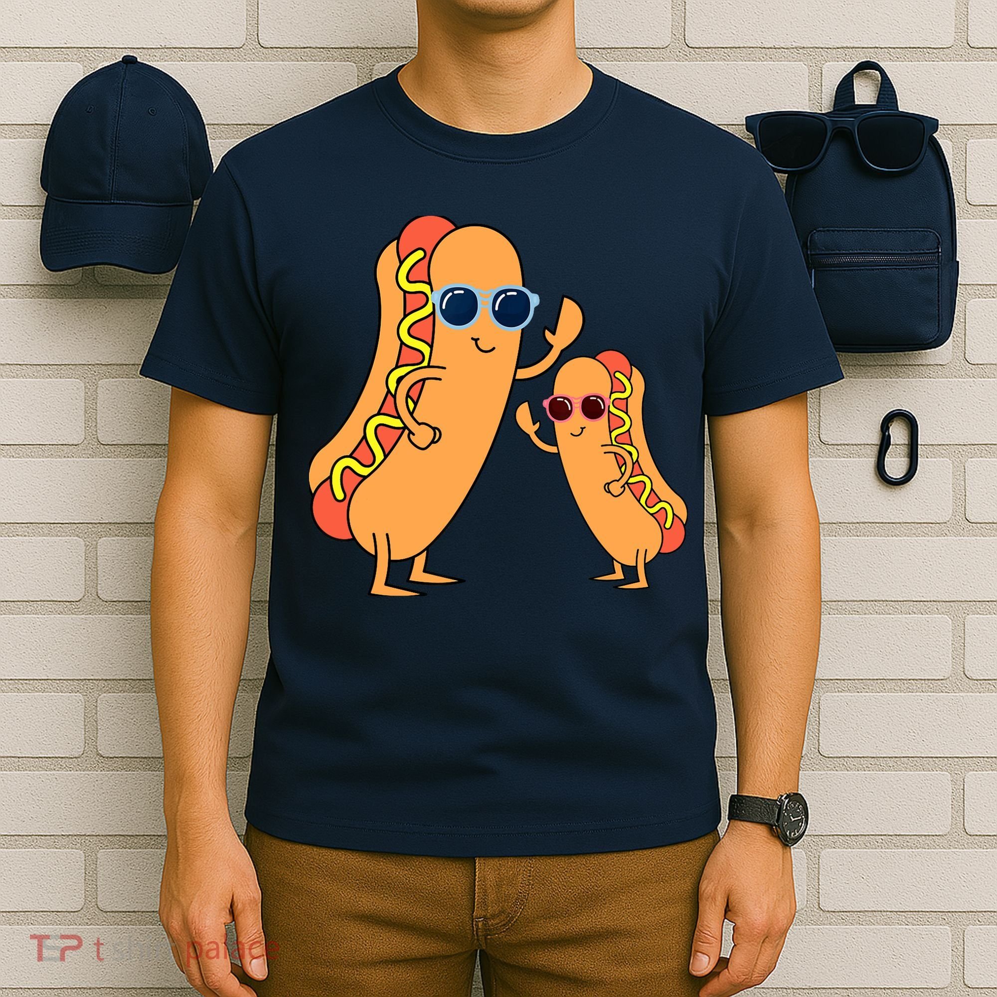 Cool Franks Sausages Weiner Fast Food Sunglasses Hot Dog T-Shirt