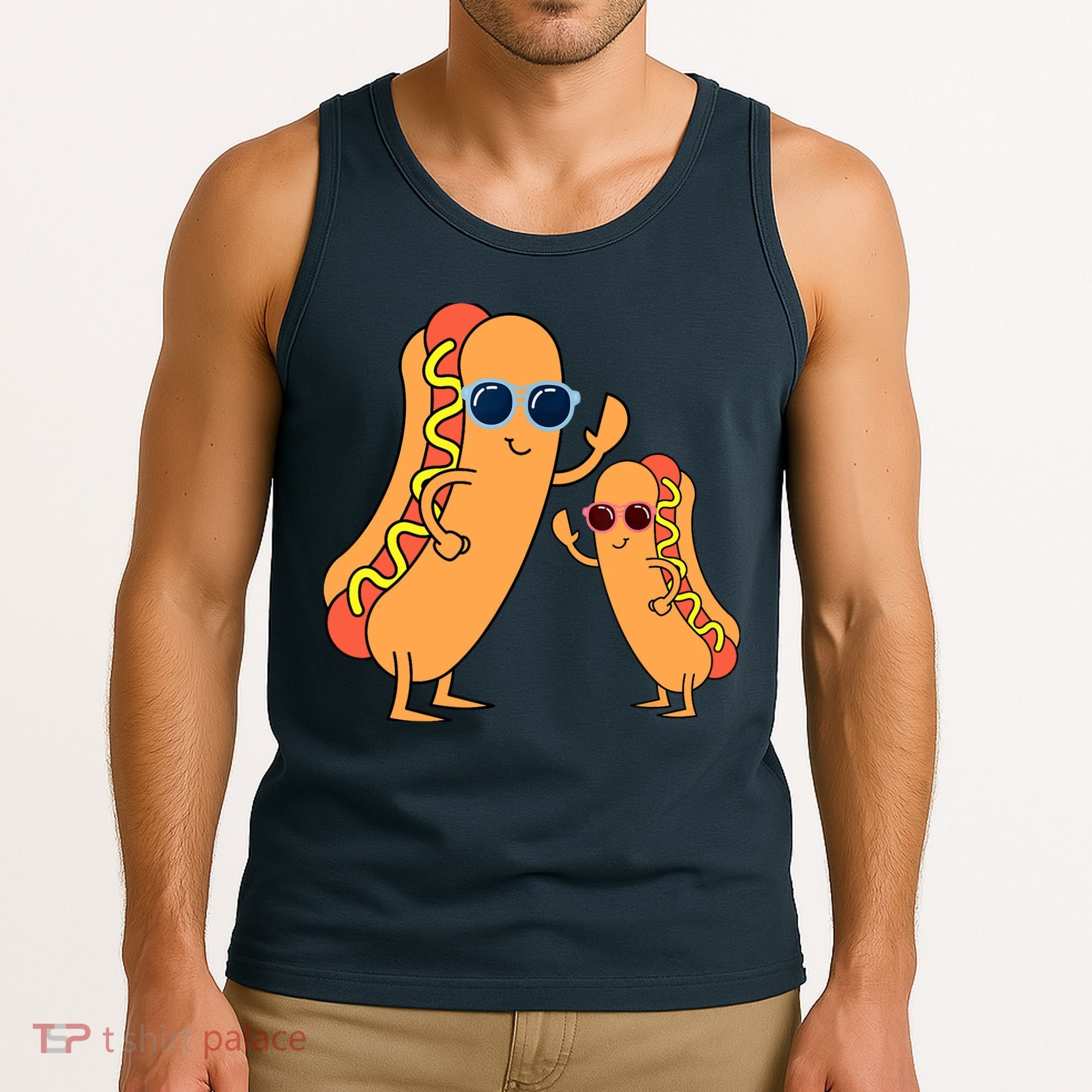 Cool Franks Sausages Weiner Fast Food Sunglasses Hot Dog Tank Top