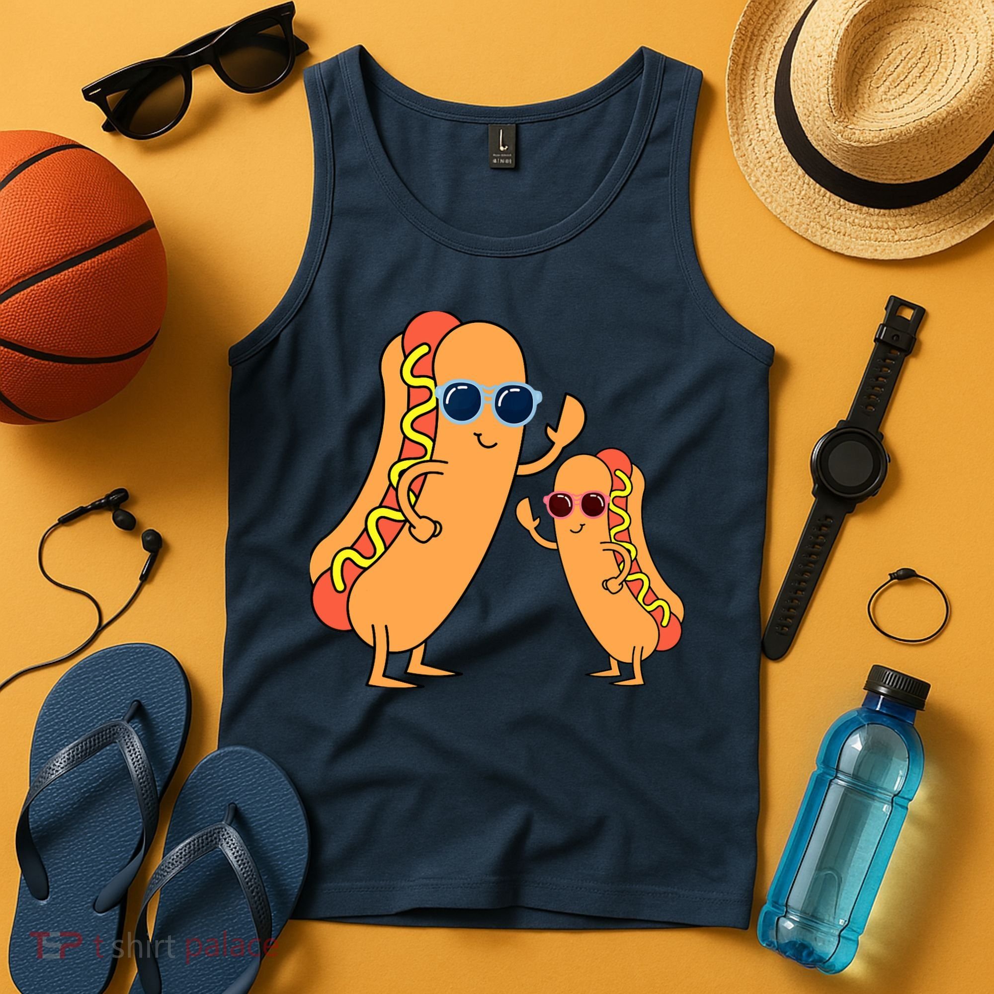 Cool Franks Sausages Weiner Fast Food Sunglasses Hot Dog Tank Top