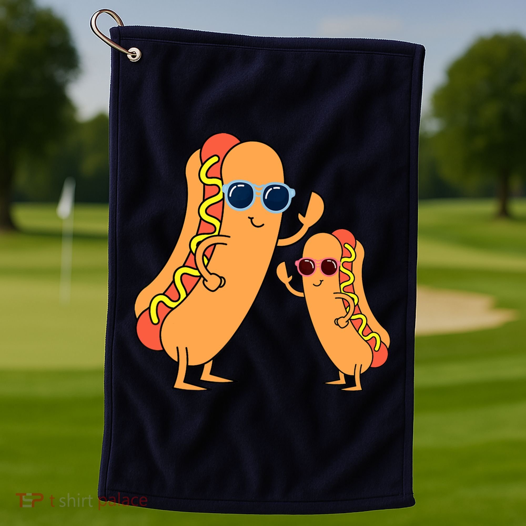 Cool Franks Sausages Weiner Fast Food Sunglasses Hot Dog Golf Towel