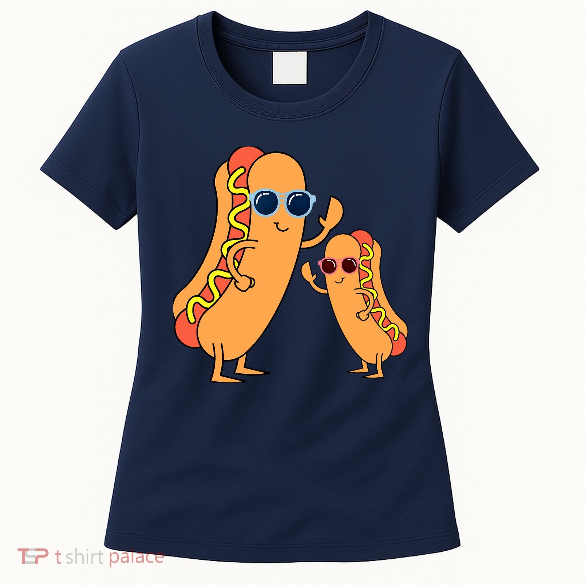 Cool Franks Sausages Weiner Fast Food Sunglasses Hot Dog Women's T-Shirt